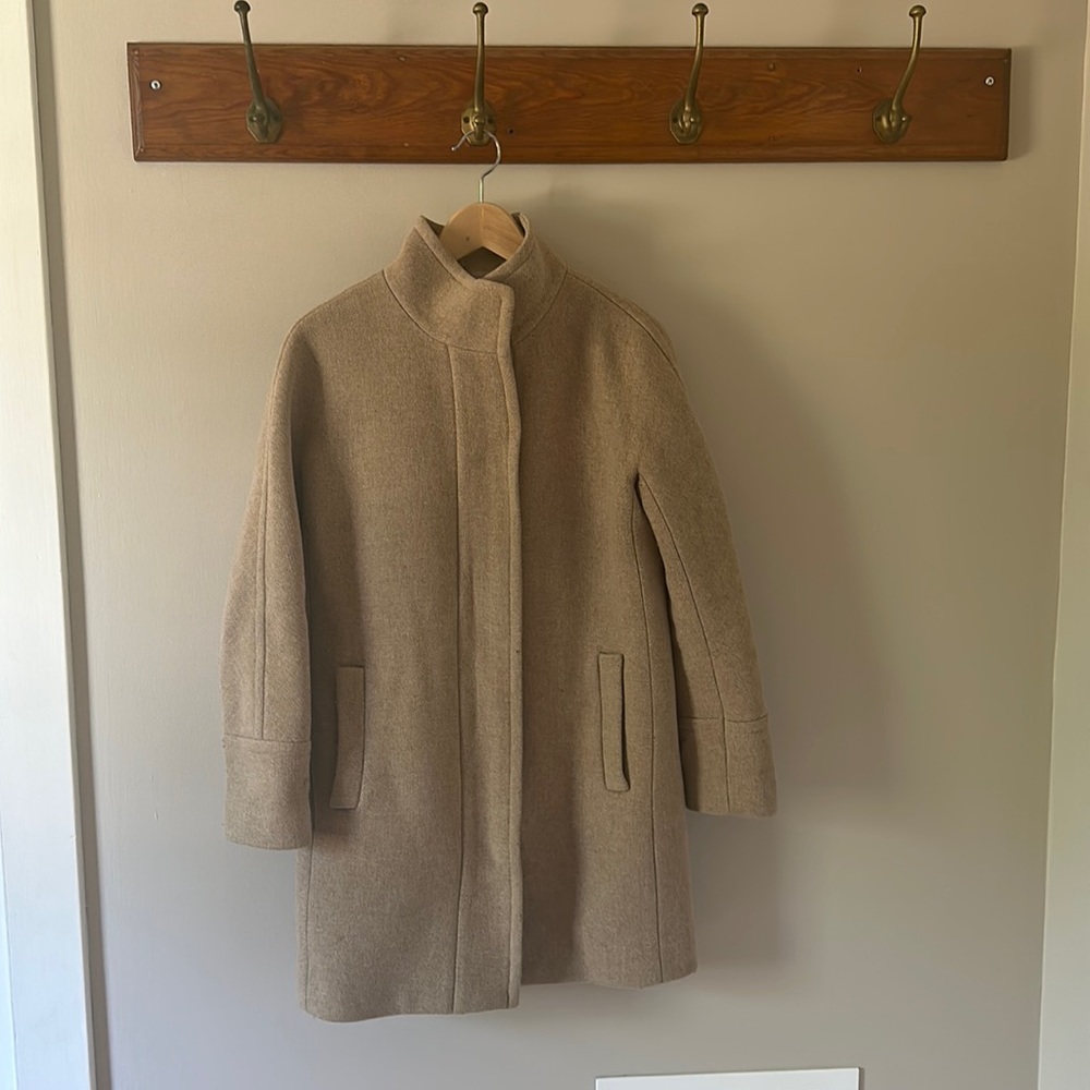Stadium-cloth cocoon coat